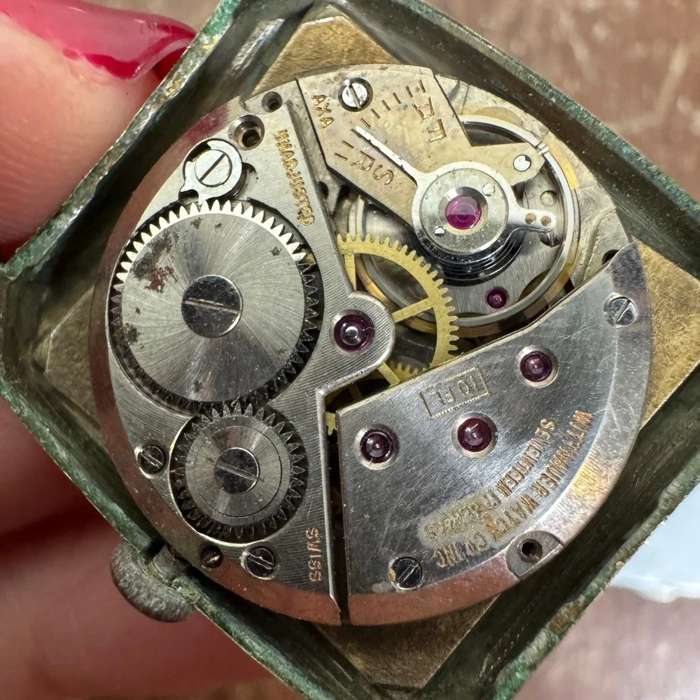 Wittnauer VINTAGE Men's 10‎ K GF 17 Jewel Rectangular Watch Face PARTS ONLY